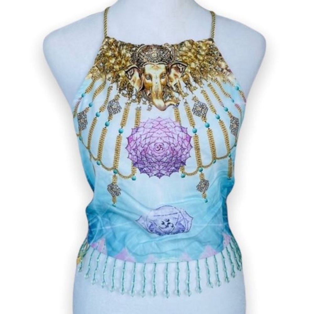 24 Hrs~🔥Dolls Kill~Mind of the Mantra~Bead Trim Halter Top ~XS🔥